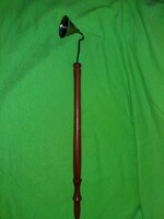 Antik réz fejes fa esztergált nyeles gyertya oltó gyertyakoppantó 32 cm a képek szerint