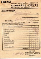 Szállítójegy: IBUSZ, Budapest.