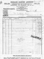 Számla: 1940 Budapest, Neumann Márton papír.