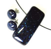 Kék aventurin üvegékszer szett