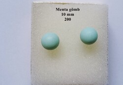 Világoskék menta kerek gömb fülbevaló beszúrós