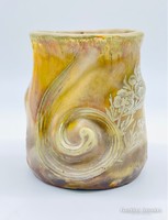 Francia kaspó Luneville - Vase by Keller and Guerin Flambe' and Irredescent, M463