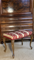 Antique Ottoman with New Upholstery