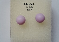 Lila kerek gömb fülbevaló beszúrós