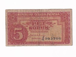 Csehszlovákia Népköztársaság (1948-1960) 5 Korona 1949