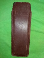 Retro magyar valódi bőr bőrdíszműves szemüveg tok ,esetleg iróntartó 17 x 6 cm a képek szerint