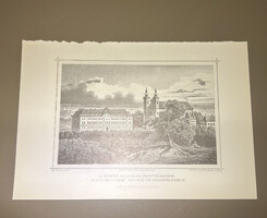 A püspök palotája Nagyváradon, Erdély - Hunfalvy - Rohbock acélmetszet, reprint