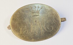 Nemesi / grófi koronával, Sz.M. monogramal díszített  bronz/réz plakett dísztárgy