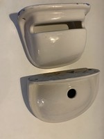 Porcelain soap and toilet paper holder
