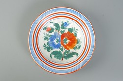 Hollóházi népi virágos keménycserép tányér