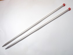Retro fém egyenes kötőtű pár - 8 mm-es 37,5 cm hosszú