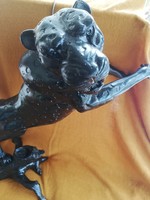 ART DECO FEKETE PÁRDUC BRONZ SZOBOR