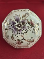 Zsolnay virág mintás nyolcszög bonbonier