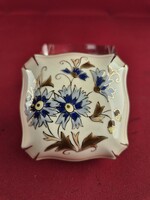 Zsolnay búzavirág mintás 7,5 x 7,5 cm-es bonbonier