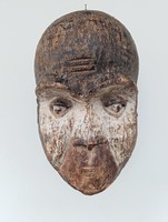 Majom maszk antik afrikai patinás fa maszk Bamileke népcsoport Kamerun africká maska D43 657 1063