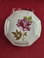 Zsolnay rózsa mintás nyolcszög bonbonier
