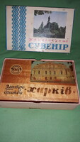 Régi CCCP politúros festett FA díszdobozos HARKOV 102 működő villanyborotva GYŰJTŐI képek szerint
