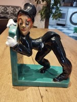 Extrém ritka nagyméretű art deco Neográdyék Verőce kerámia szobor