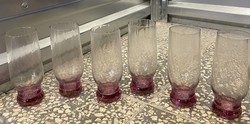Gyönyörű lila hologrammos aljú 6-os pohárkészlet