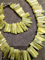Mineral, women's jewelry set - olivine / 2pcs.