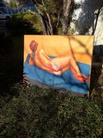 100x130 cm! Akt festmény.