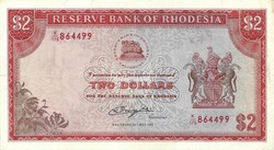 2 dollár 1979.05.24. Rhodesia Rhodézia Vj. Zimbabwe madár Gyönyörű