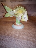 Hollóházi porcelán hal. Hibátlan. Jelzett
