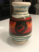 Retro német kerámia váza, fat lava váza, 12,5 cm magas