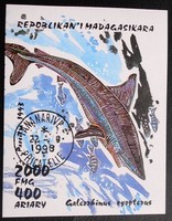 KPB21 / Madagaszkár 1993 Cápák blokk pecsételt