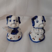 Kutyás kerámia só, borsszoró szett.