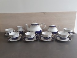 Zsolnay Pompadour III mintás 6 személyes teáskészlet