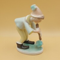 Ritka gyűjtői Budapesti Zsolnay ( Budapest Porcelángyár) Újévi Szerencse Lottó Ottó, Lottó Fiú