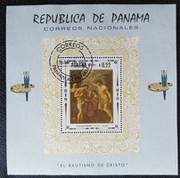 KPB474 / Panama 1968 Vallási művészet blokk pecsételt
