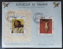 KPB475 / Panama 1968 Vallási művészet blokk pecsételt