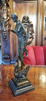 Léda hattyúval - mitológiai bronz szobor