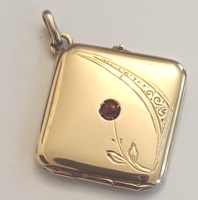 Antik Arany Art Deco Fényképtartó Medál Bécsi Rókafejes