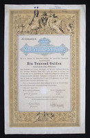 Osztrák államadóssági kötvény 1000 gulden / forint 1868 augusztus - Bécs
