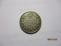 Angol királyi ezüst:  10 Cents Canada  1917  V. György