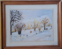 Csók István: Park télenOlaj,papír.