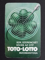 Kártyanaptár 1983 - Sok Szerencsét Kíván Az OTP Toto-Lotto Bizományosa feliratú zsebnaptár
