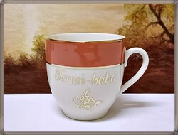 Unique Zsolnay Porcelain Mug with Butterfly Pattern and Jubilee Mark (Tenzi - Hortenzia Baby)