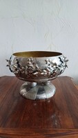 Kínáló tál Kovàcsoltvas rendkívüli mestermű asztalközép makkos dísz 1956-ból. Art Deco Retro stílusú