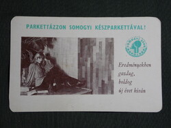 Kártyanaptár,Somogyi EFAG faipari vállalat,Kaposvár,parketta,női modell, 1979,  (8)   -sérült-