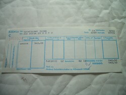 Fővárosi Számítástechnikai és Díjbeszedő Vállalat számla 1982. december