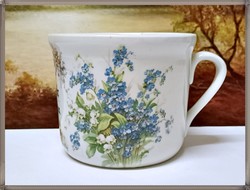 Hatalmas méretű egyedi gyönyörű virág mintás újév köszöntő antik porcelán csupor
