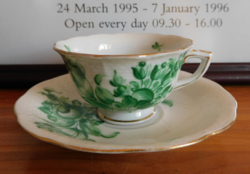 Herendi zöld tulipános kávés (mokkás) szett