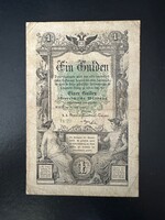1 forint / gulden 1866. RITKA BANKJEGY!!