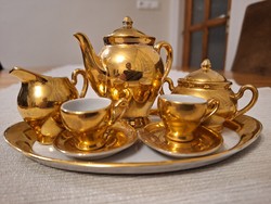 Aranyozott baba porcelán készlet