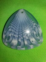 Retro gyönyörű kék üveg gyöngy kagyló alakú medál 5 x 5 cm a képek szerint