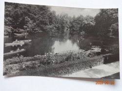 Régi képeslap: Miskolctapolca, Csónakázó-tó (1956)